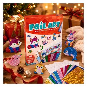 Kit d'art en feuille DIY écologique, autocollants en EVA pailletés, créatures de la forêt, activité créative, cadeau d'anniversaire pour enfants - Product Image 5