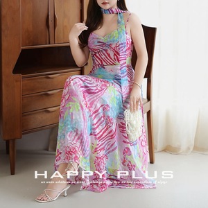 เดรสสายเดี่ยวทรงเอไลน์ คอปาด แบรนด์ Runqi ลายดอกไม้ ตัดเย็บแบบไบแอสคัท เอวธรรมชาติ สีชมพูโรแมนติก ไซส์พลัส เหมาะสำหรับงานค็อกเทล - Product Image 4