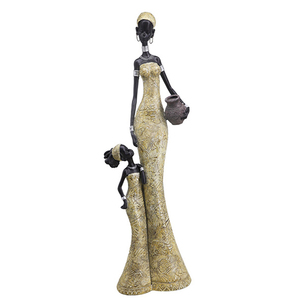 Donne figurine africano della resina della decorazione della casa del mestiere, fatto a mano in resina african american figurine/ - Product Image 1