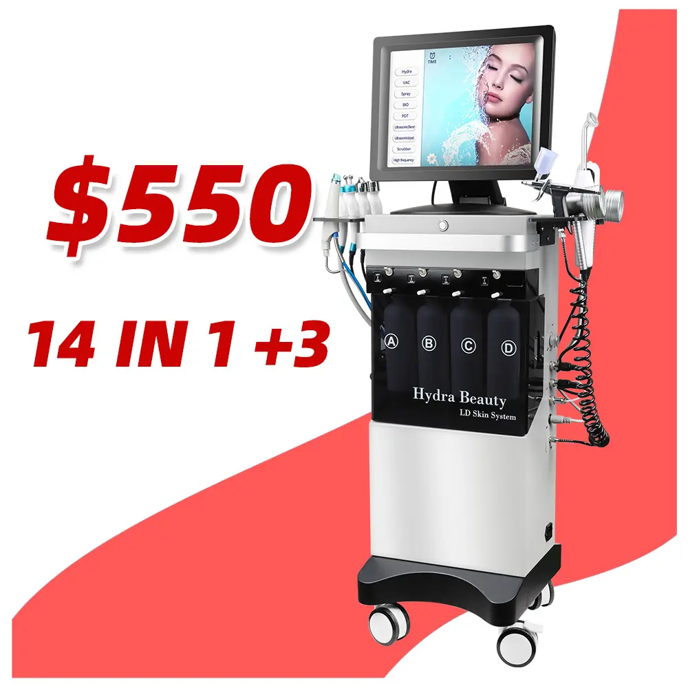 14 IN1 Medicina Estética hidrofacial Jet Peel máquina facial máquina de belleza Hydra