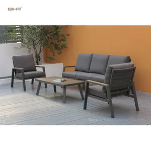 Bhr Hot Bán kim loại nhôm vườn đặt đồ gỗ ngoài trời sân thượng vườn sofa Set