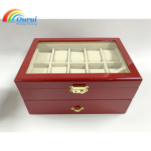 Factory Direct Double-layer 20-slot <b>watch</b> <b>case</b> Wooden <b>Watch</b> Box Luxury <b>Watch</b> Organizer Brand <b>Watch</b> Box Custom Logo Available - Product Image 4