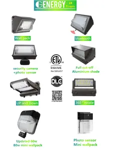 Luz led inteligente de pared, lámpara de pared de 80 vatios, 120 vatios, 130lm/w, 150lm/w, sensor de Crepúsculo a amanecer, ip65, etl, paquete de luces led de fábrica de shenxi, 150 vatios