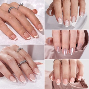 Faux ongles en acrylique BTArtbox courts en forme d'amande, design ombré en gel souple, à presser, vente en gros, avec colle - Product Image 3