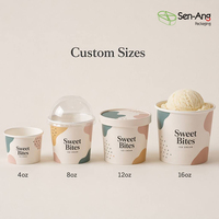 Vente en gros OEM Impression personnalisée Bols à crème glacée jetables en papier Gobelets à yogourt glacé avec revêtement PLA Écologiques 5oz 12oz Fournisseur