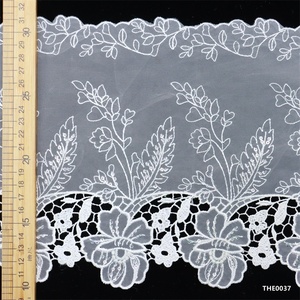 Nuevo Ribete <span class=keywords><strong>de</strong></span> <span class=keywords><strong>Tul</strong></span> <span class=keywords><strong>de</strong></span> Guipur Floral Rosa con Bordado Blanco para Prendas <span class=keywords><strong>de</strong></span> Vestir - Product Image 6