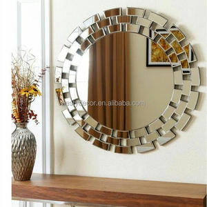 Livingroom Bán Buôn Sparkable Thủ Công Vòng Miếng Nhỏ Thiết Kế Nghệ Thuật Bevel Tường Treo Trang Trí Bảng Thiết Lập Gương - Product Image 4