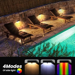 Lampes solaires murales LED étanches RGB pour extérieur, jardin, patio, marches, clôture - Product Image 4