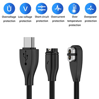 Fil de charge mâle de type c de haute précision 2-en-1 Port magnétique 4Pin 2Pin vers USB un câble d'alimentation pour écouteurs Shokz et montre Garmin