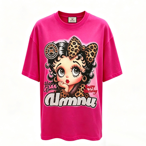 ซีตง เสื้อยืดผู้หญิงลายสุขสันต์วันเกิด แขนสั้นทรงโอเวอร์ไซส์ สไตล์สตรีทแวร์ - Product Image 2