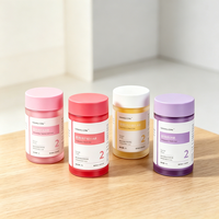Bouteille à double paroi en PS de 100 ml et 120 ml pour compléments alimentaires, pilules, vitamines, avec bouchon à vis