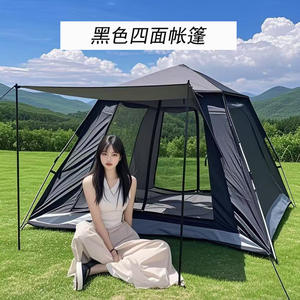 Quick Automatic Opening Pop Up <b>Tent</b> 240x240cm <b>Single</b> Layer Oxford Cloth 4-6 Person Family Camping <b>Tent</b> Four Seasons Use - Product Image 2