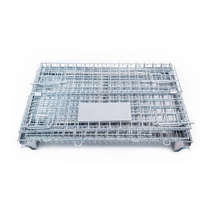 Cage à palettes en treillis métallique en acier au carbone, design pliable pour le stockage temporaire de <span class=keywords><strong>colis</strong></span> en entrepôt et la logistique - Product Image 4