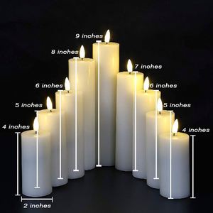 <b>Battery</b> <b>Operated</b> Ivory Color 3D Bullet Candle Wick Real Flame Wax Led Flicking Candles Remote Control Home Decoration - Product Image 2