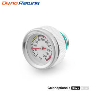 Bouchon de réservoir de carburant de moto nouvellement modifié avec jauge de température d'huile 0-200 M20x1.5 M20x2.5 Noir/Argent Métal Fer État Neuf - Product Image 3