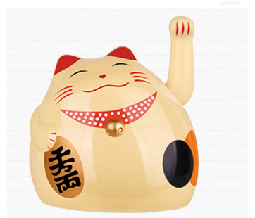 Lucky Waving 3-Inch Home Decor Fat Maneki Neko White Cat