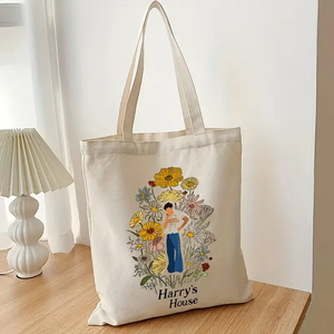 Bolso de Hombro Personalizado de Lona con Estampado Personalizado, Bolsa de Compras Reutilizable para Mujer, <span class=keywords><strong>Harry</strong></span>'s House, 1 Unidad - Product Image 5