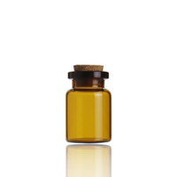 Botol Kaca Mini Ramah Lingkungan Berkualitas Tinggi dengan Tutup Gabus 4ml Dekoratif Kayu Gabus Cetak Sablon