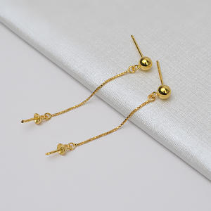 Aretes de Bola Pequeña de Plata S925 de 4 mm, Aguja Recta, Personalizados, 6-10 Perlas, Accesorios de Soporte Vacíos para DIY, Fornituras de Joyería 4339 - Product Image 2