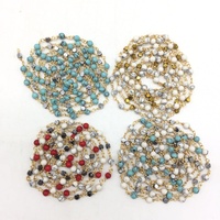 Chaîne de chapelet en fil de cuivre plaqué or avec perles de turquoise, nouvelle arrivée 2026, vente en gros d'usine