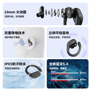 BSiNFn Hang-On Wireless Earbuds <b>Bluetooth</b> 6.0 IPX6 Waterproof Sports Earphones With Digital Display Long Battery Life - Product Image 2