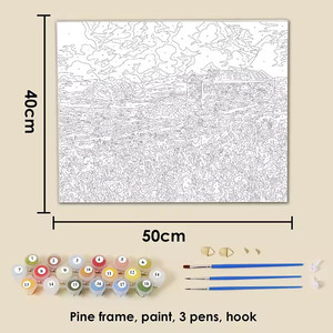 Set da Disegno FOSKA per Artisti, Kit Pittura Fai-da-Te <span class=keywords><strong>con</strong></span> Pennelli, Colori Acrilici e Tela Pre-stampata - Product Image 2