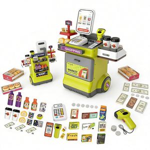 เคาน์เตอร์คิดเงิน ของเล่นซูเปอร์มาร์เก็ต ร้านขายของชำ เครื่องคิดเงิน สแกนเนอร์ ตะกร้าช้อปปิ้ง ตลาดจำลอง ของเล่นเสริมพัฒนาการเด็ก - Product Image 2