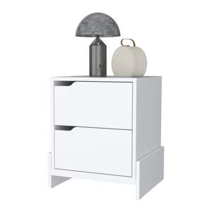 Ralston 2 <b>Drawer</b> Nightstand White Modern Bedroom <b>Storage</b> Unit - Product Image 5