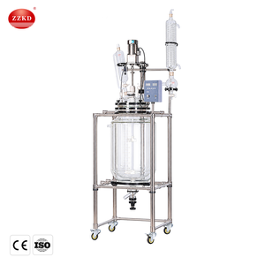 Stirring Mixing Agitated tank Glass Reactor With Double Receiving Flask - Product Image 3