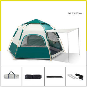 Carpa Hexagonal Automática de Gran Espacio para Glamping al Aire Libre, de Montaje Rápido, para Playa o Camping, con Una Habitación, de Oxford, Directo de Fábrica - Product Image 4