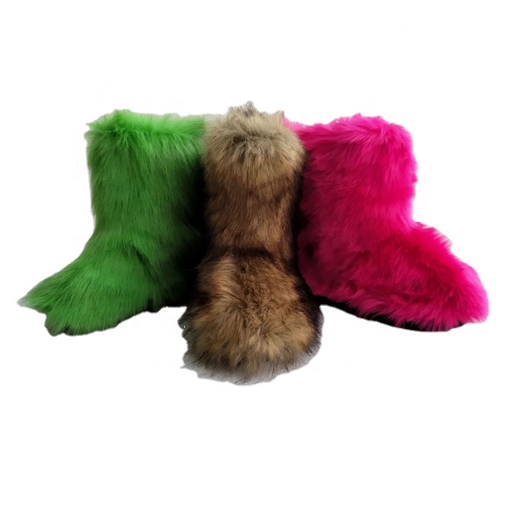 Корейская зимняя женская обувь из монгольского искусственного меха, теплая обувь на плоской подошве, Повседневная нескользящая обувь, резиновые зимние сапоги из искусственного меха