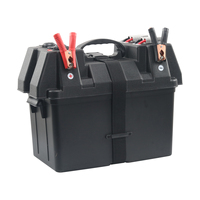 Boîte de batterie de voiture multifonction en PP noir pour camping-cars, bateaux, batteries 12V/24V 100A boîtier de batterie multifonctionnel boîtier de batterie marine