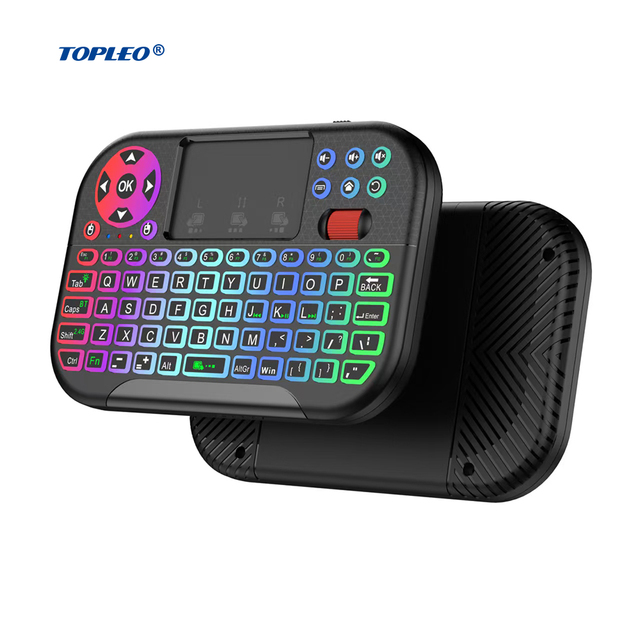 Topleo Mobile Gaming Touchpad 7 Color Backlit Wireless Mini Keyboard Mouse Ir Wireless Mini Keyboard