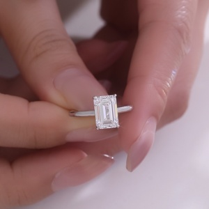 Bague en diamant de culture, fiançailles, proposition de mariage, bijoux fins, personnalisée, simple, luxe, cadeau d'anniversaire, argent S925, haut de gamme - Product Image 6