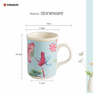 China Drinkware Precio barato Listo Stock Bajo Moq Patrón de flores de color personalizado Calcomanía de tobogán de agua Rosa Calcomanía de flores Taza de cerámica - Product Image 6