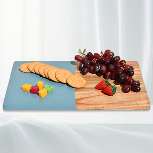 Tabla de cortar de madera de acacia Natural de dos tonos de buena calidad, Juego de 3 bloques de cortar con mango para cocina, frutas, carne - Product Image 2