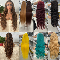 Perruque en cheveux humains avec dentelle transparente HD 13x6, Ombré blond avec mèches, Ondulation naturelle, Densité 200, Fournisseur en gros