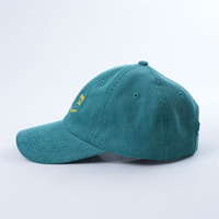 Corduroy Oxford 6-panel ongestructureerde petten, 100% katoen, laag profiel, met geborduurd logo, stippen & fruitmotieven