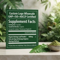 Pabrik OEM GMP Label Pribadi Kustom Suplemen Antioksidan Hijau Daun Moringa Mendukung Energi Kapsul Bubuk Moringa Dewasa