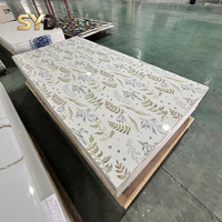 Panneau mural en PVC marbré 1,22*2,44/2,9 m / Feuille de PVC marbré avec revêtement UV