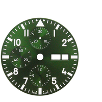 Esfera de reloj de acero inoxidable Vintage de 28,5mm, caras luminosas verdes con piezas de accesorios de repuesto NH35/NH36
