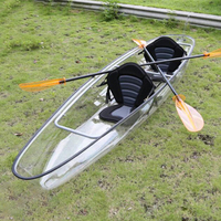 Canoë à fond de verre populaire pour 2 personnes, kayak transparent avec accessoires gratuits