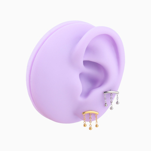 Fabriek Groothandel Roestvrij Staal Kwast Verborgen Helix Platte Piercing Schelp Bengelen Oorbel Sexy Mode Lichaam Sieraden Seks - Product Image 4