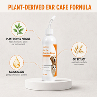 Waylemo Gouttes Nettoyantes pour Oreilles de Chien à l'Acide Salicylique Naturel et à l'Extrait d'Avoine Anti-Acariens Prévient l'Otitite et la Formation d'Infections Auriculaires 60ml