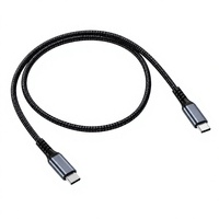 Câble de données USB Type-C vers Type-C mâle/femelle 60W 480 Mbps, plaqué or cuivre, IP55, tressé en nylon, 1M/2M