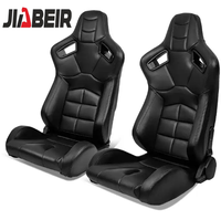 JIABEIR 1074 Sièges de course universels réglables en similicuir PVC noir pour simulateur de conduite