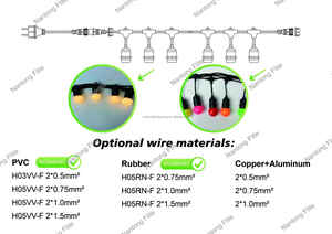 Luces De Fiesta E27 Socket A60 LED Ampoule <span class=keywords><strong>Guirlande</strong></span> Fête De Vacances Festoon Éclairage Vintage Patio Globe 48ft Extérieure <span class=keywords><strong>Guirlande</strong></span> <span class=keywords><strong>Lumineuse</strong></span> - Product Image 4