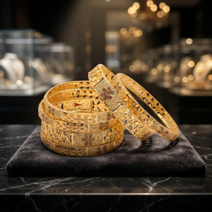 Wholesale Traditional Orthodox Style 14K 18K 24K Gold Plated <b>Bangles</b> <b>Set</b> Luxury Trendy Fashion <b>Bangles</b> Brass Gold Filled - Product Image 3