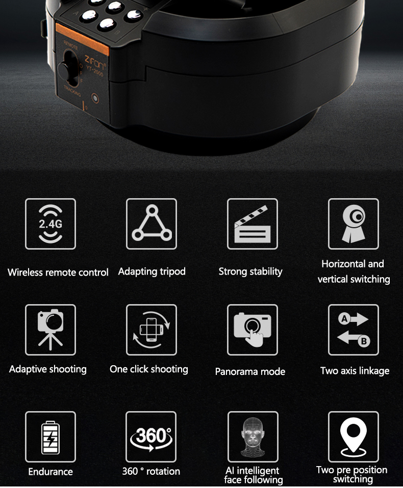 Tête Panoramique Motorisée 360° 2.4G 100m – Rotule Électrique Pour Appareil Photo, Smartphone, Vlog Time-lapse, Charge 1 Kg