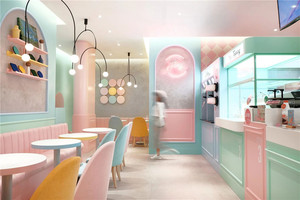 Decorazioni Carine per Negozi, Design Personalizzato per Gelaterie Rosa, Allestimento per Yogurt Gelato, Caffetterie e Negozi di Tè al Latte - Product Image 2